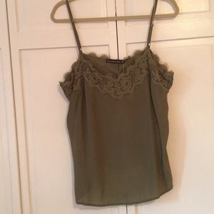 Abercrombie olive green cami size XL NWT!